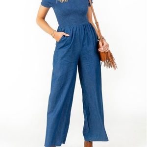 Francesca’s -Palazzo/Denim Jumpsuit